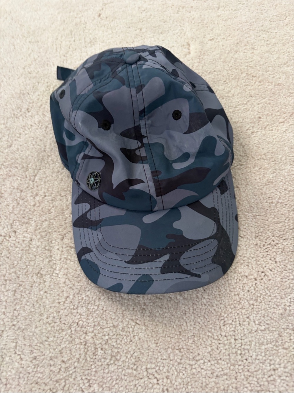 Blue Camouflage Baseball Cap - Adjustable Five-Panel Hat